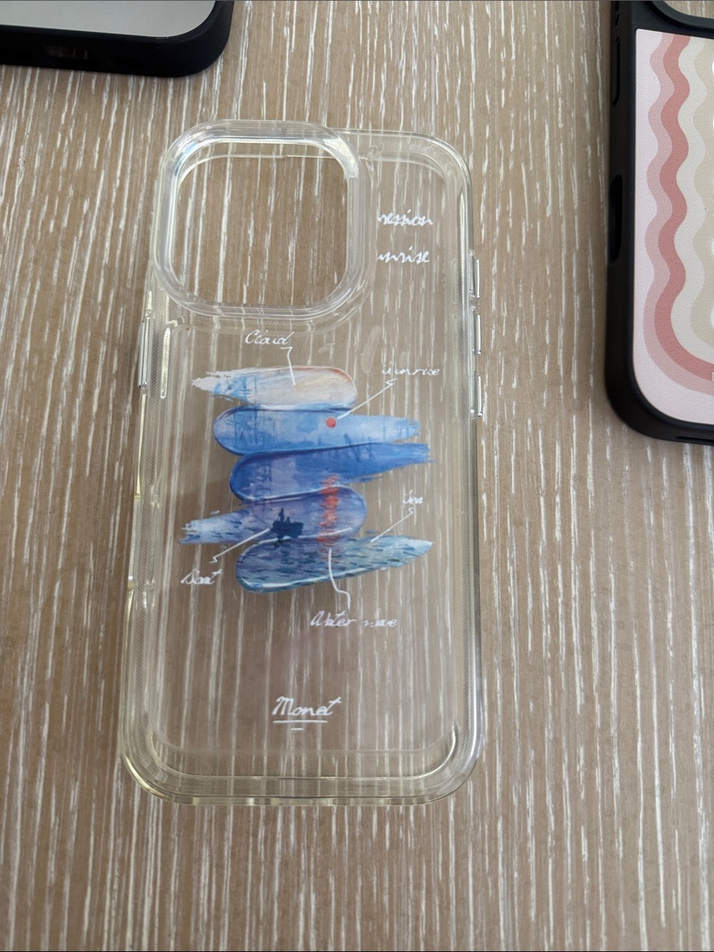 CASETiFY iPhone 16 Pro Clear Blue Wave & Beige Graphic Phone Case Bundle of 3 - Picture 3 of 6
